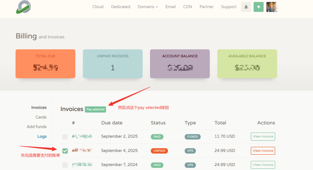 Cloudcone的VPS到期了如何续费？