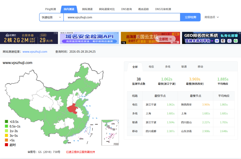 国内网站在线测速工具